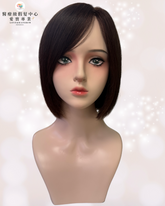 及頸長度 | 斜瀏海Bob中長髮 | 70%真人混合髮絲 | 30%高溫記錄絲 | 醫療級假髮